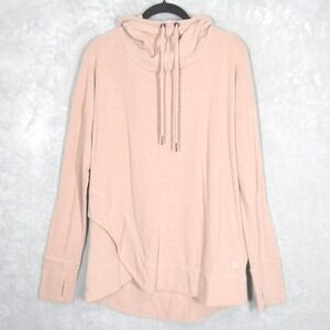 Sweaty Betty Hoodie Women's Medium Pink Cowl Neck Long Sleeve Athletic Top